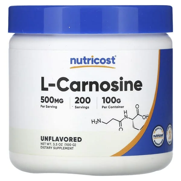 Nutricost, L-Karnosin, Aromasız, 3,5 oz (100 g)