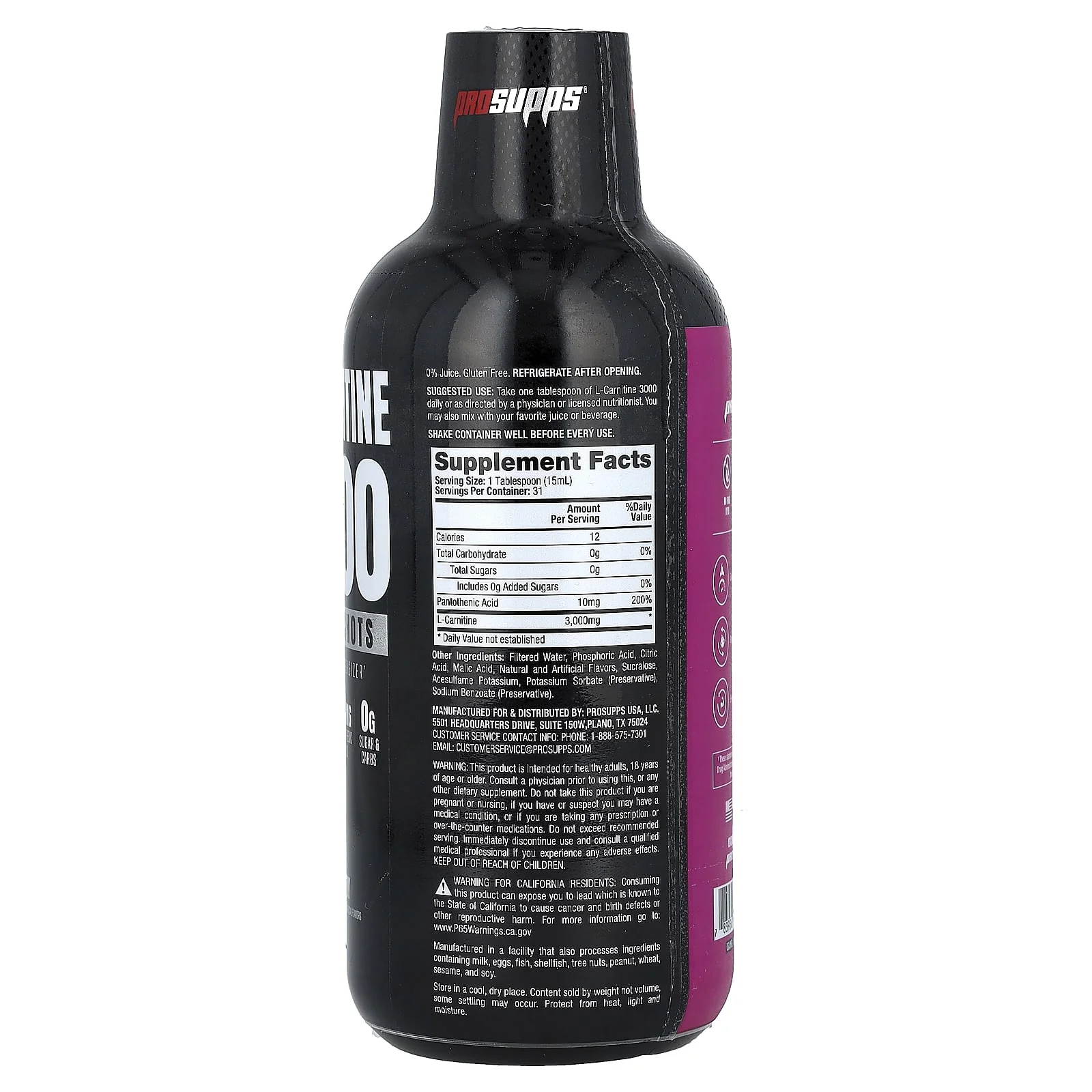 ProSupps, L-Karnitin 3000 Sıvı Shotlar, Meyve, 16 fl oz (473 ml)