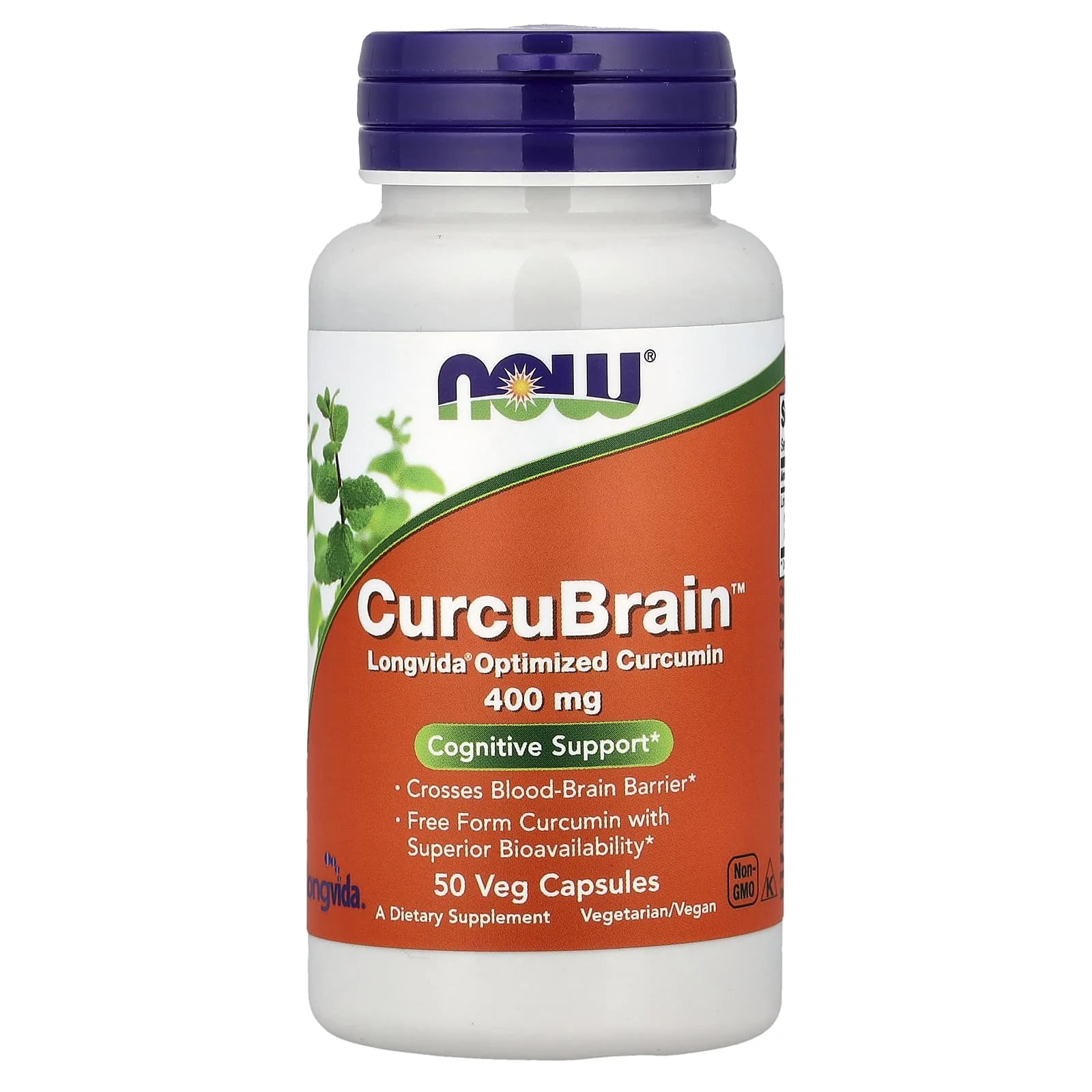 NOW Foods, CurcuBrain™, 400 mg, 50 Bitkisel Kapsül