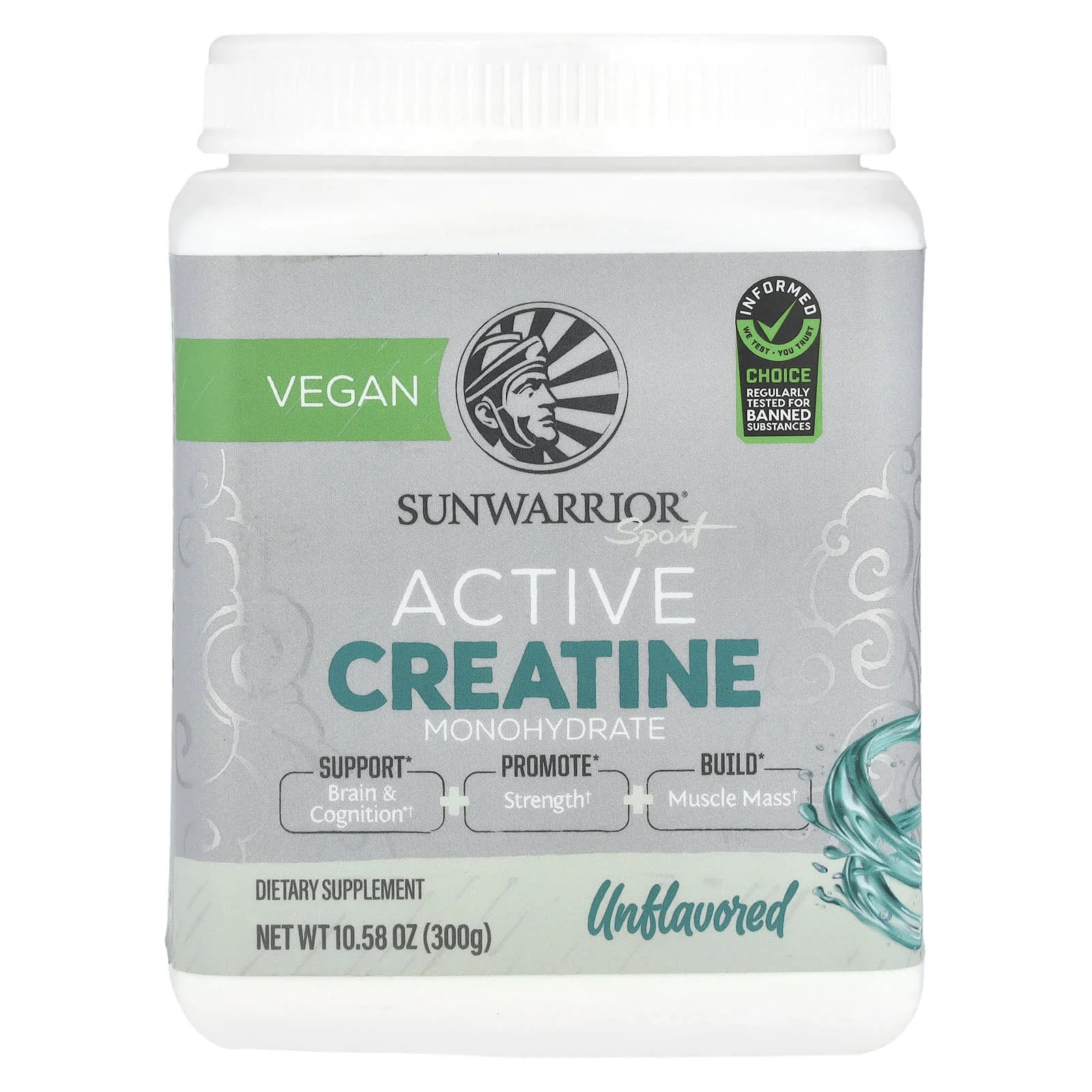 Sunwarrior, Sport, Active Creatine Monohydrate, Unflavored, 10.58 oz (300 g)