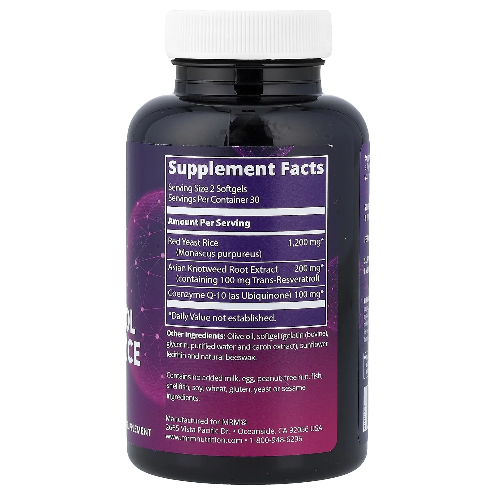 MRM Nutrition, CoQ-10, Resveratrol, Red Yeast Rice, 60 Softgels
