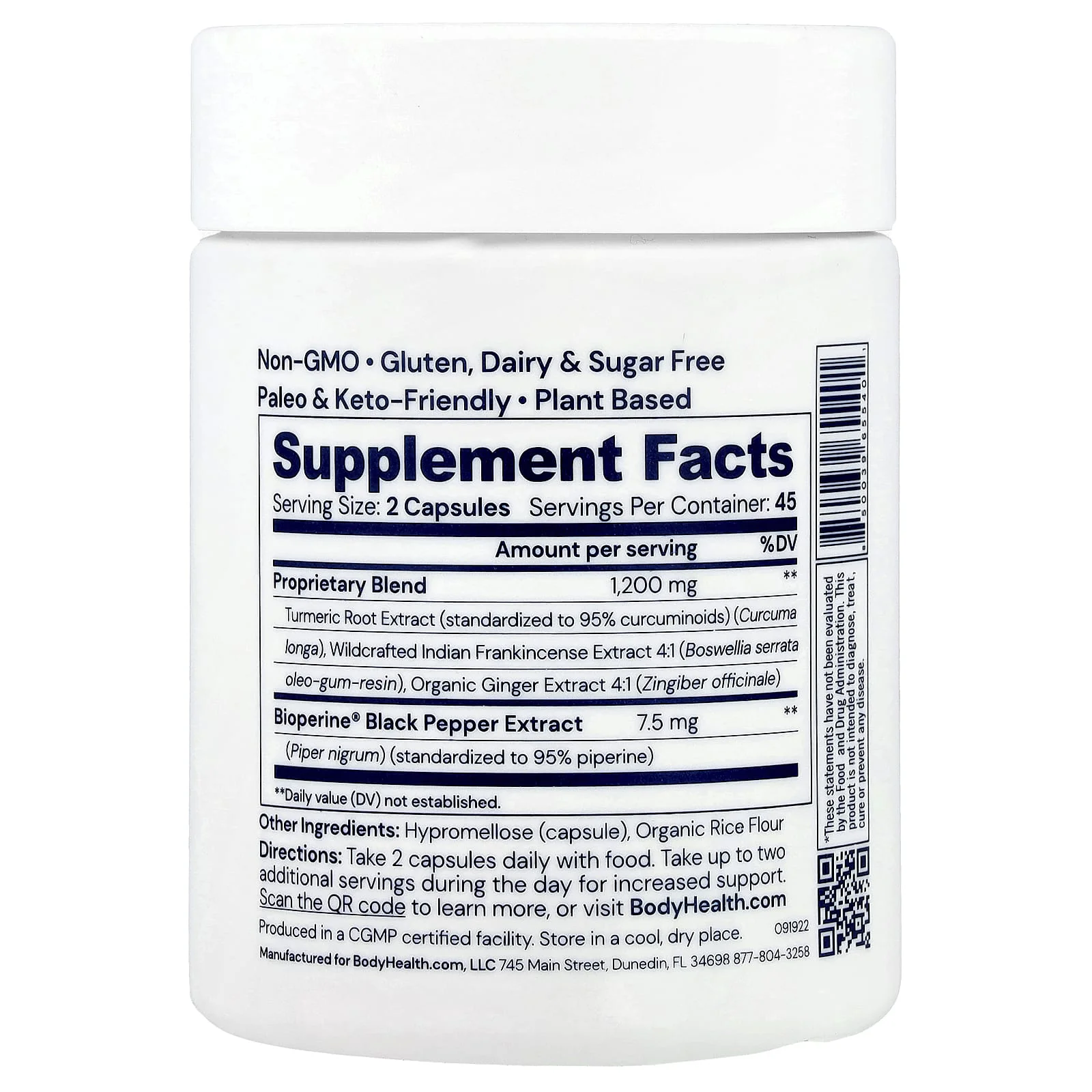 BodyHealth, Relief™, Turmeric, Ginger & Boswellia, 90 Capsules