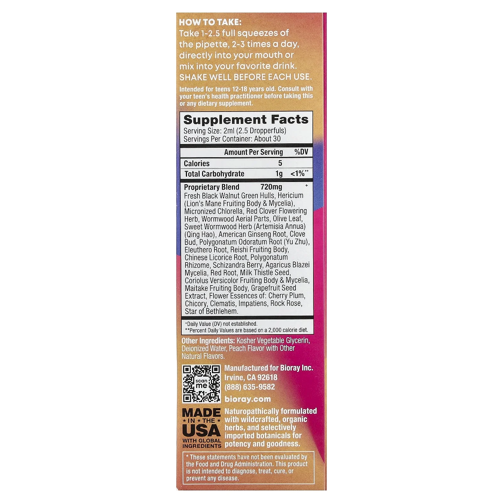 Bioray, Rayz®, Life Is Peachy, For Teens, Peach, 2 fl oz (60 ml)