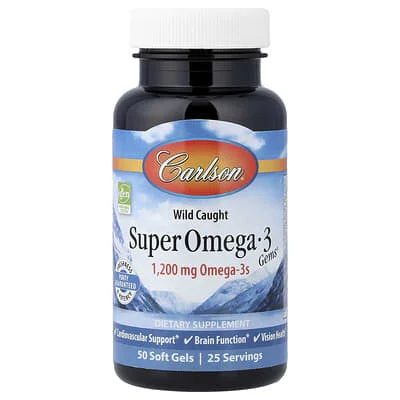 Carlson, Wild Cated Super Omega-3 Gems®, 50 Yumuşak Kapsül