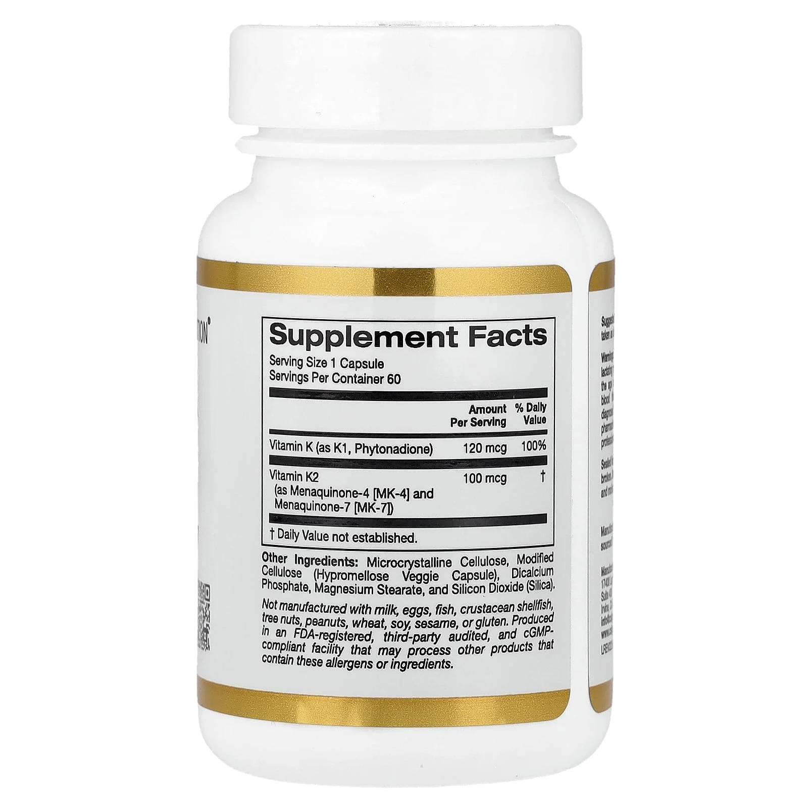 California Gold Nutrition, K Vitamini Kompleksi, 60 Bitkisel Kapsül